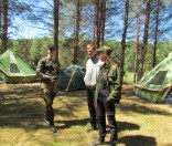 в походе