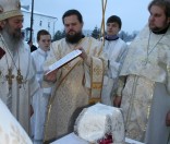 21 января 2012. Чин освящения Евфросиниевского храма. На паперти